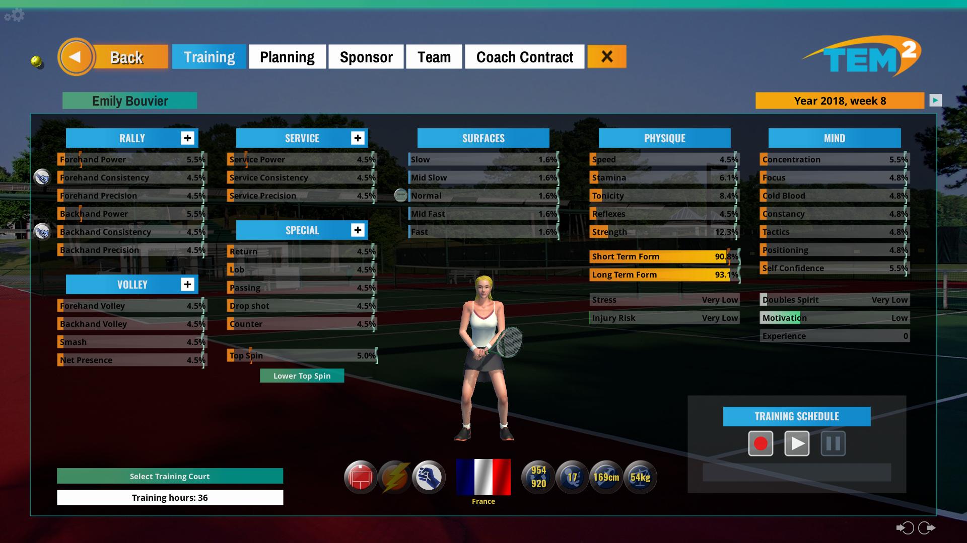 Tennis Manager Game