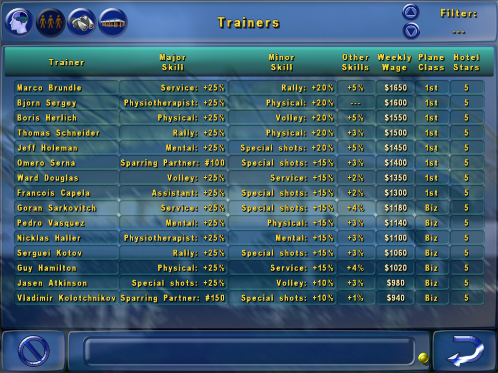 Tennis Manager Game